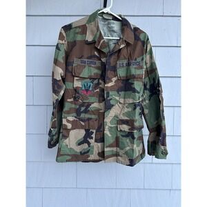 Air Force Woodland BDU Jacket Small Short‎ w/ ACC Patch & SrA Rank Authentic